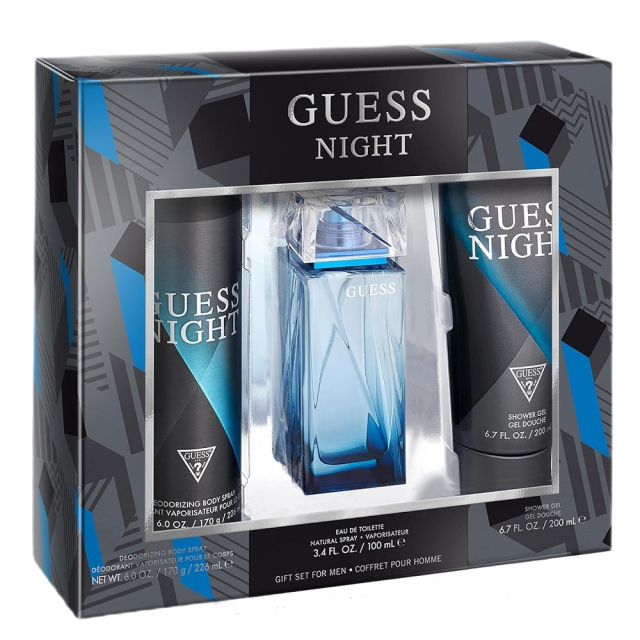 Guess Night Men zestaw woda toaletowa spray 100ml + żel pod prysznic 200ml + dezodorant spray 226ml dla mężczyzn