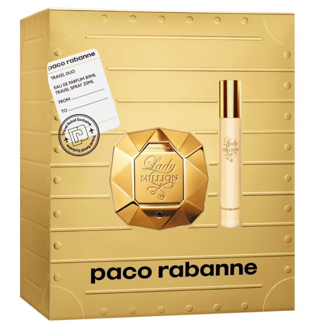 Paco Rabanne Lady Million zestaw woda perfumowana spray 80ml + woda perfumowana spray 20ml dla kobiet